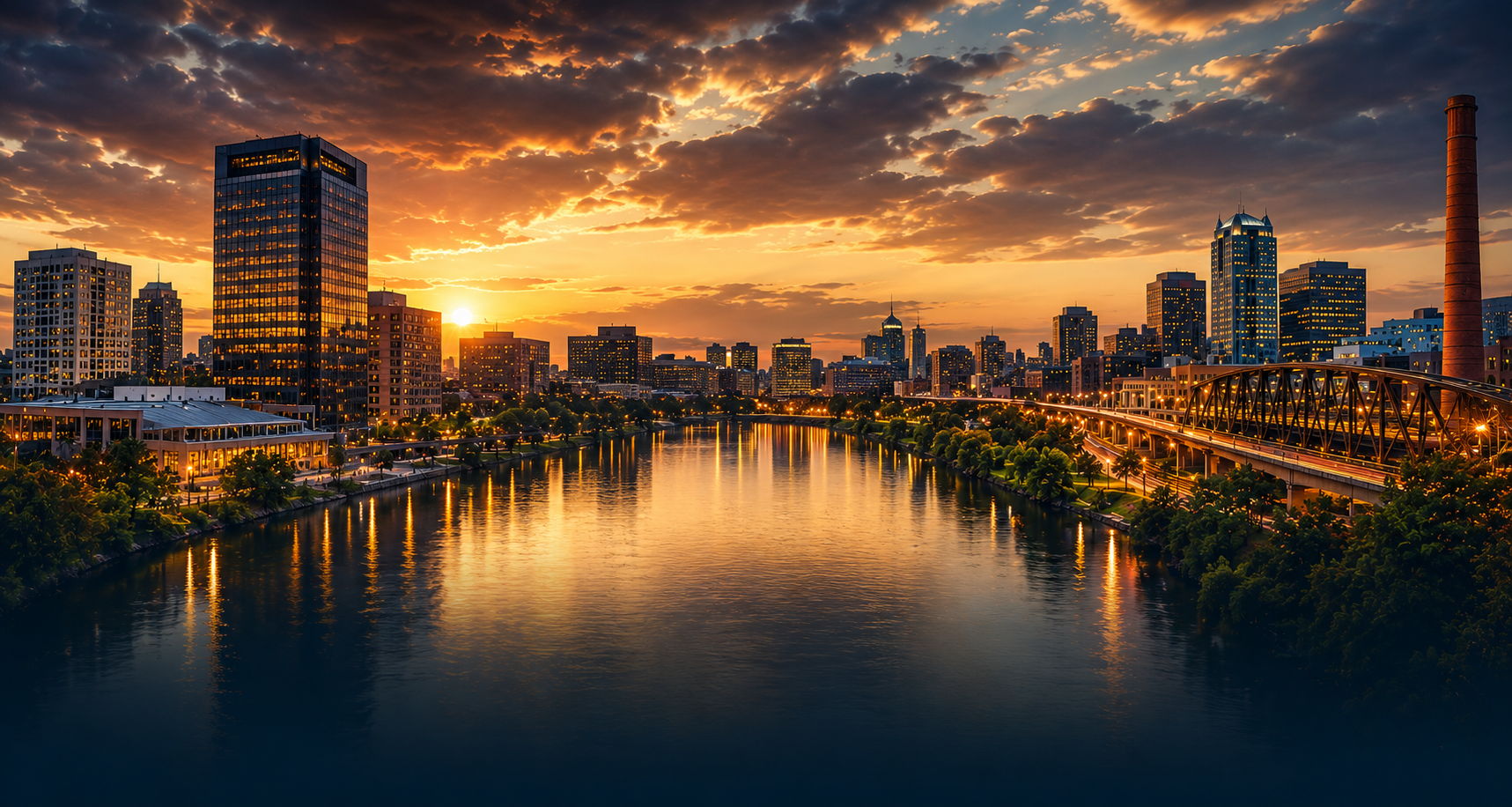 Birmingham, Alabama skyline at sunset